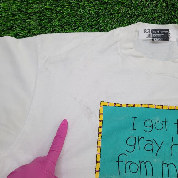 Vintage 80s Cute Bunny Rabbit Shirt Womens XL 22x26 USA Crop - Picture 4 of 14